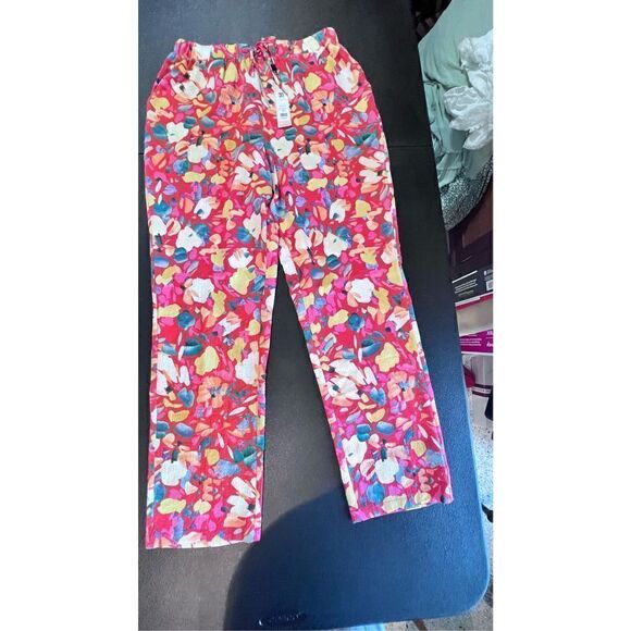 BCBGENERATION WOMENS HIGH WAISTED SLIM LEGS FLORAL PANTS NEW  P1-94 - Picture 6 of 11